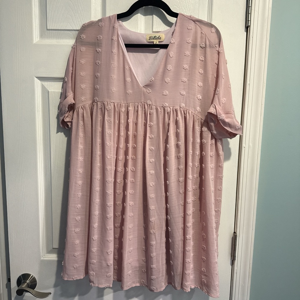 Stylish Light Pink Mini Dress